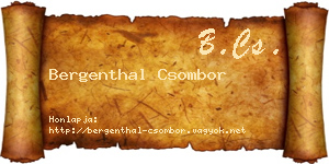Bergenthal Csombor névjegykártya
